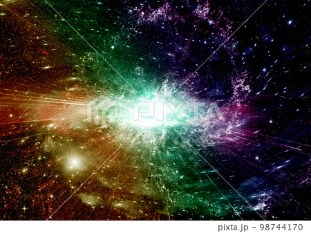 galaxy in a free space. 3D rendering 98744170