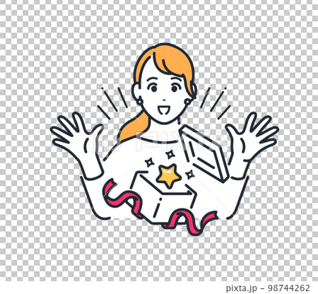 チャンスを掴む若い女性のシンプルなベクターイラスト素材 98744262