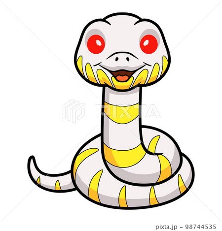 Cute albino mangrove snake cartoon 98744535