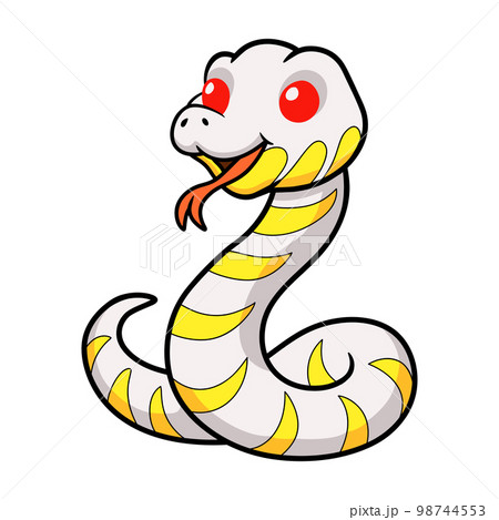Cute albino mangrove snake cartoon 98744553