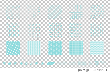Simple and stylish Scandinavian style handwriting pattern and pattern / pattern treatment set _ vector material _ light blue _ square 98744591