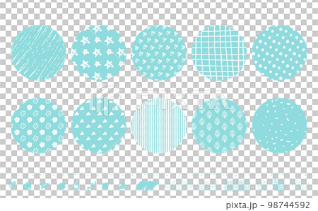 Simple and stylish Scandinavian style handwriting pattern and pattern / pattern treatment set _ vector material _ light blue _ circle Simple and stylish Scandinavian style handwriting pattern and pattern / pattern treatment set _ vector material _ light blue _ circle 98744592