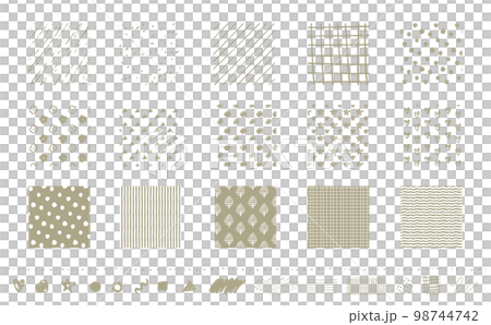 Simple and fashionable Scandinavian style handwriting pattern and pattern / pattern arrangement set_vector material_greige_square 98744742