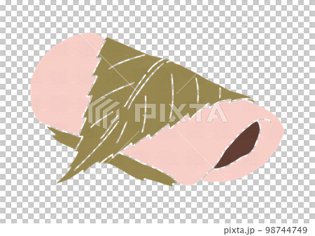 長命寺桜餅のイラスト(版画風) 長命寺桜餅のイラスト(版画風) 98744749