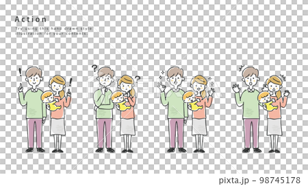 家族の表情セット　全身 98745178