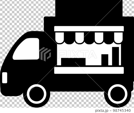 廚房車的簡單單色插圖 廚房車的簡單單色插圖 98745340