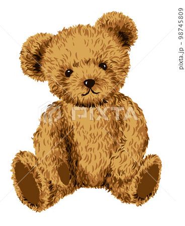 テディベアの絵 テディベア かわいいくまのぬいぐるみのイラストのイラスト素材