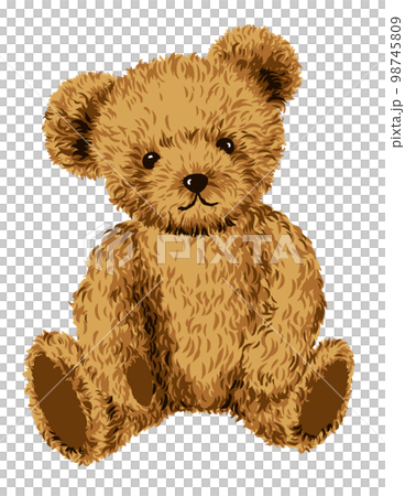 テディベアの絵 テディベア かわいいくまのぬいぐるみのイラストのイラスト素材