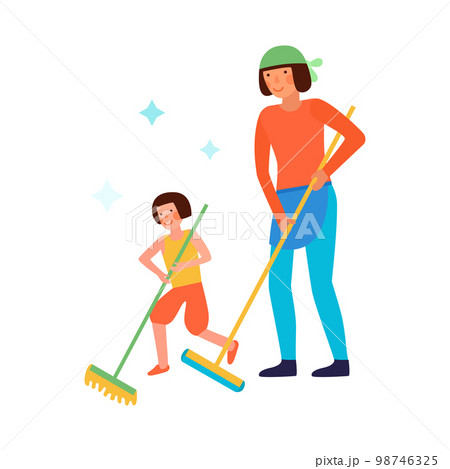 Floor Cleaning Kids Composition 98746325