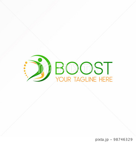 Human, person, or Body Movement in circle or crescent moon and dots Image graphic icon Logo design actract concept Vector stock. Can be used as a symbol related to sport or health 98746329