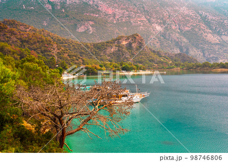 View of the Blue Lagoon in winter, Oludeniz Turkey 98746806