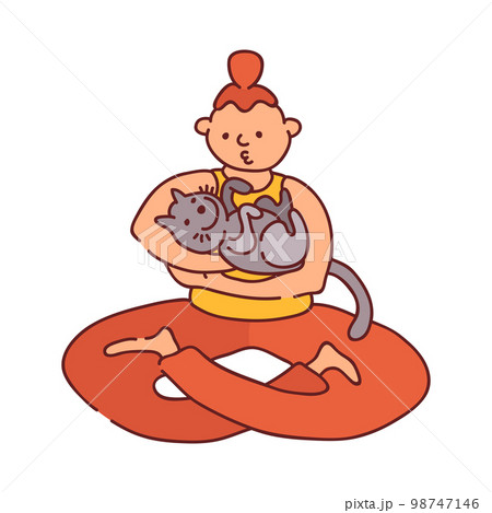 Pet Lover Cartoon Composition Pet Lover Cartoon Composition 98747146