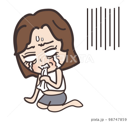 悔し涙　女性　ダイエット 98747859