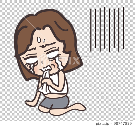 悔し涙　女性　ダイエット 98747859