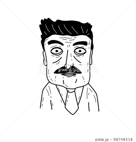 Adult man in hand-drawn style. Outline male character 98748318
