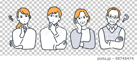 Simple vector illustration material of a worried family 98748474