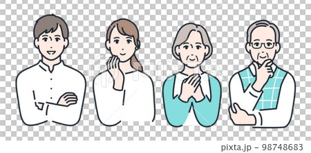 笑顔の家族のシンプルなベクターイラストセット素材 98748683