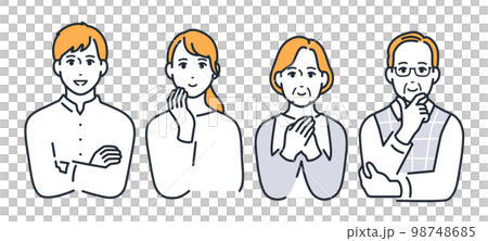 笑顔の家族のシンプルなベクターイラストセット素材 98748685