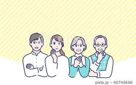 笑顔の家族のシンプルなベクターイラスト素材 98748686