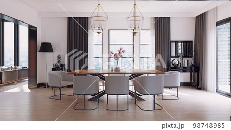 interior of modern dining room interior of modern dining room 98748985