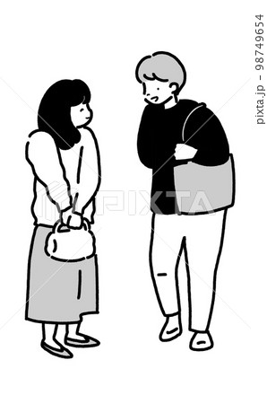 楽しく会話する男性と女性 98749654