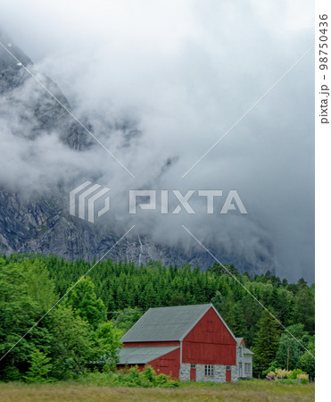 Landscape of Traditional Norwegian house - Norway 98750436