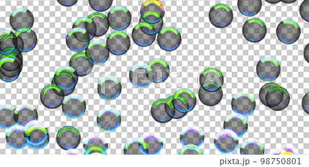 Illustration of many transparent soap bubbles Illustration of many transparent soap bubbles 98750801