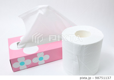 ティッシュ,箱ティッシュ,生活用品,日用品,鼻水,ボックスティッシュ、トイレットペーパー、トイレ、紙 98751137