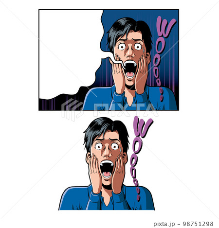 アメコミタッチの悲鳴を上げる男性 アメコミタッチの悲鳴を上げる男性 98751298