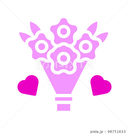 valentine icon set solid pink style illustration vector element and symbol perfect. 98751633