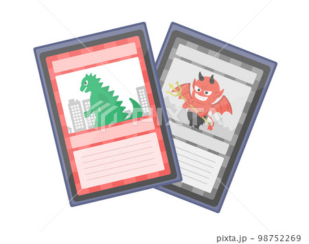 カードスリーブに入れた、トレーディングカードのイラスト カードスリーブに入れた、トレーディングカードのイラスト 98752269