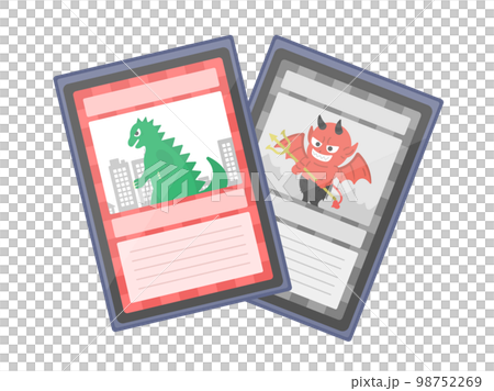 カードスリーブに入れた、トレーディングカードのイラスト カードスリーブに入れた、トレーディングカードのイラスト 98752269