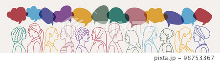 Dialogue group of diverse multiethnic multicultural women. 98753367