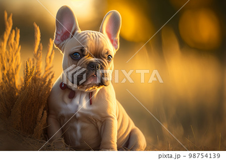 French Bulldog puppy. Portrait of a French Bulldog dog. Dog portrait French Bulldog puppy. Portrait of a French Bulldog dog. Dog portrait 98754139