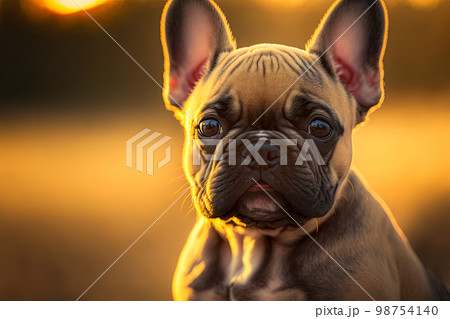 French Bulldog puppy. Portrait of a French Bulldog dog. Dog portrait French Bulldog puppy. Portrait of a French Bulldog dog. Dog portrait 98754140