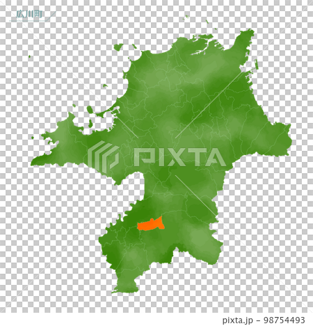 水彩風格的地圖廣川町 水彩風格的地圖廣川町 98754493