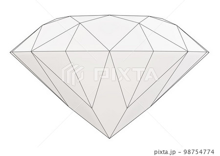 graphic contour diamond isolated on white,...のイラスト素材 [98754774] - PIXTA