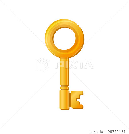 Old Style Golden Key on White Background. Vector 98755121