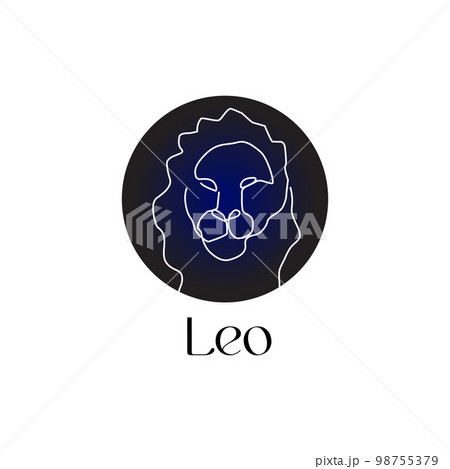 Astrological zodiac sign Leo in line art style on Astrological zodiac sign Leo in line art style on 98755379