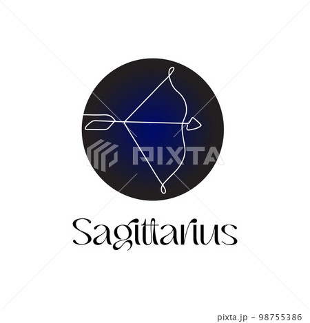 Astrological zodiac sign Sagittarius in line art 98755386