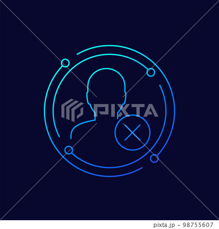 delete profile icon, erase personal data, linear 98755607