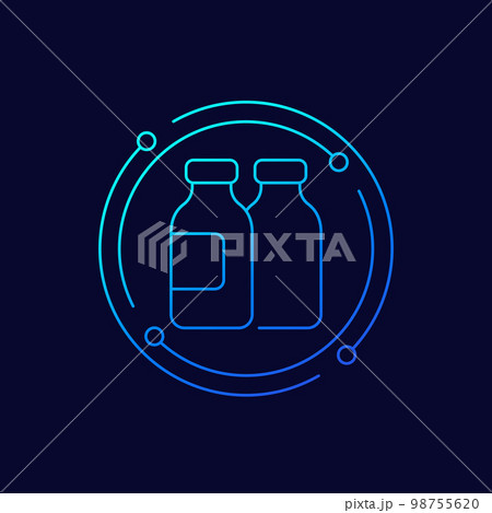 plastic bottles icon, linear vector 98755620
