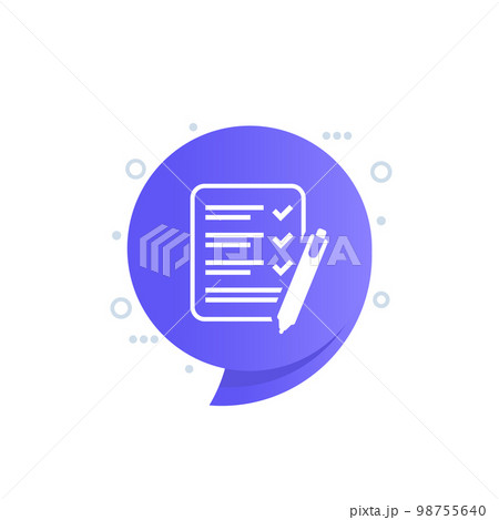 Survey or test vector icon 98755640