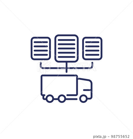 transport documents, CMR line icon on white 98755652