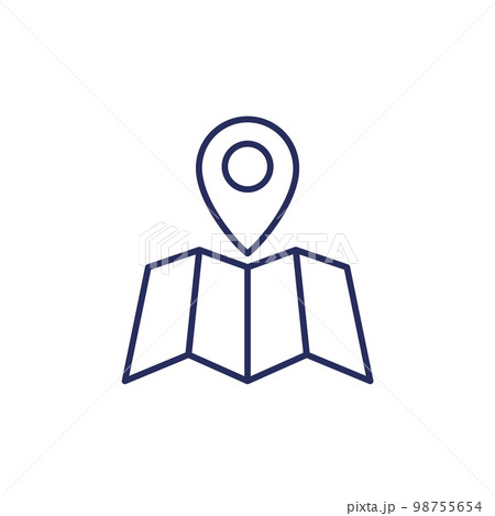 map line icon on white map line icon on white 98755654