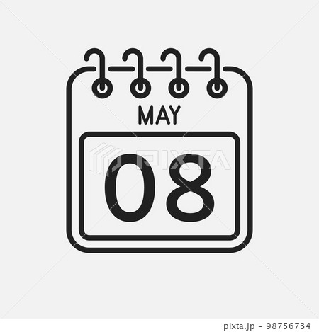 Icon page calendar day - 8 May 98756734
