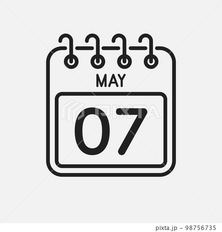 Icon page calendar day - 7 May 98756735