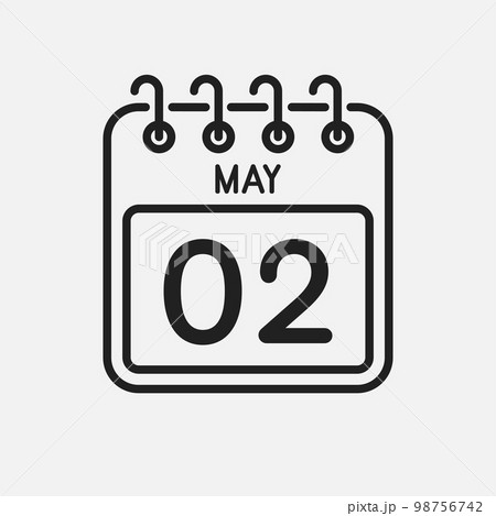 Icon page calendar day - 2 May Icon page calendar day - 2 May 98756742