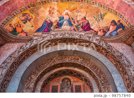 exteriors of Saint Mark basilica, Venice, Italy 98757840