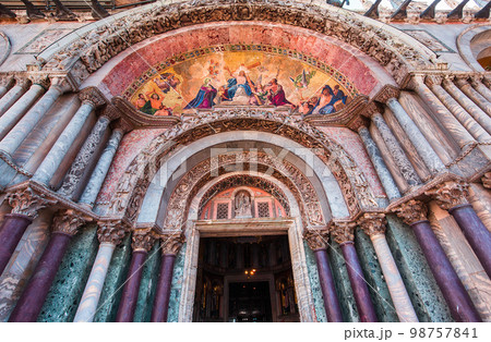 exteriors of Saint Mark basilica, Venice, Italy 98757841